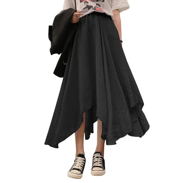ZANZEA Women Skirt Summer Solid Elastic Waist Dress Oversize Baggy Ladies Beach ZANZEA Women Skirt Summer Solid Elastic Waist Dress Oversize Baggy Ladies Beach